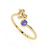 capricorn zodiac ring with natural tanzanite gold vermeil